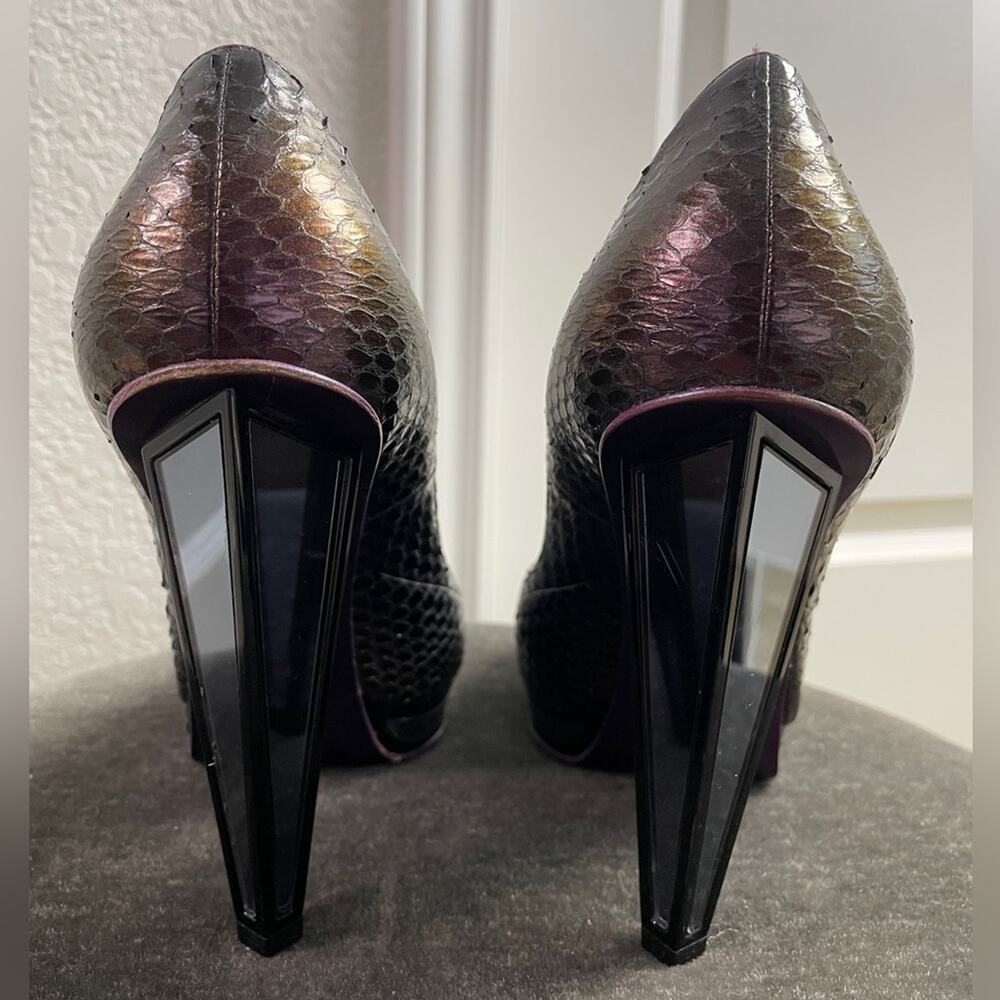 Rare YSL 2012 Runway Exotic Amethyst Mirror Heels